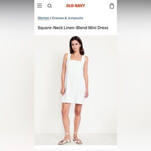 Old Navy Classic White Linen Blend Mini Dress